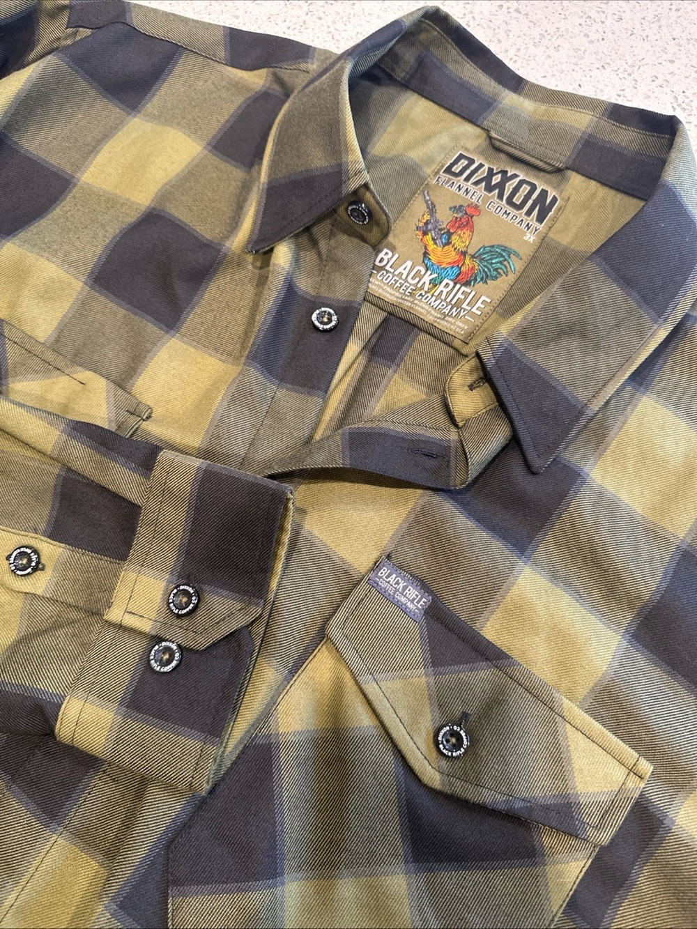 Dixxon x BRCC Mens - 3XL Fireside Flannel Black Rifle Coffee O.D. GREEN - RARE